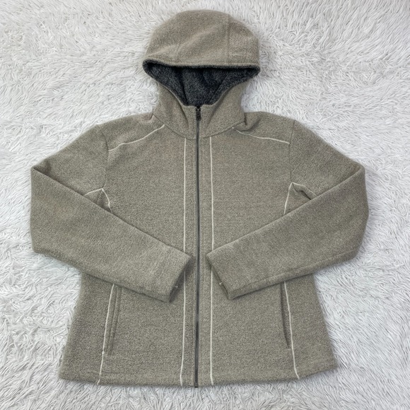 Kuhl Sweatshirt Womens Extra Large Beige Stella Hoody Full Zip Alfpaca Fleece XL - Picture 1 of 15